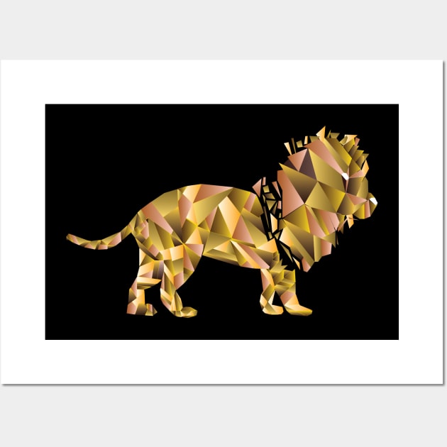 Gold Lion Wall Art by Bheki